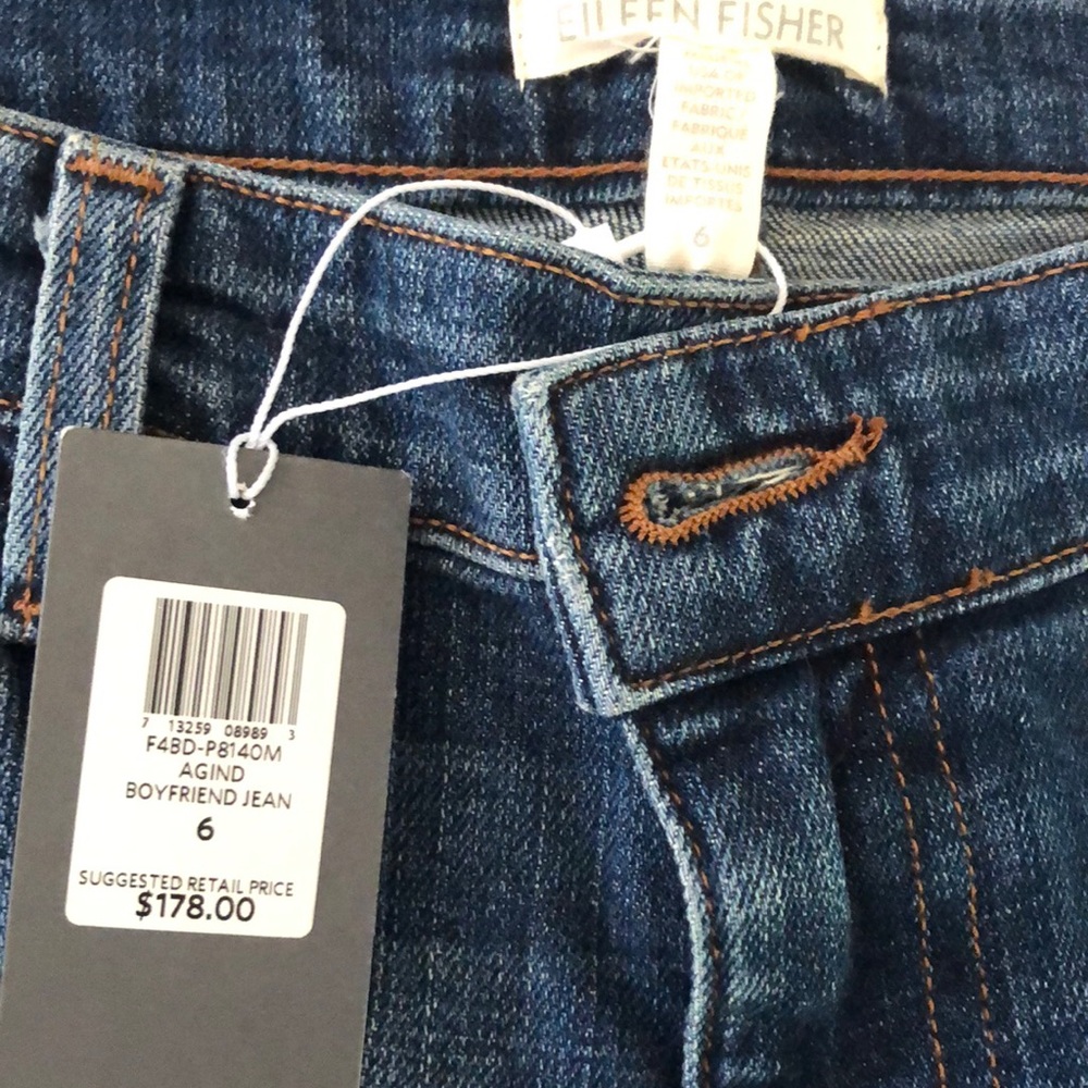 Eileen Fisher Agind Boyfriend Jean size 6 nwt. classy basic Jean